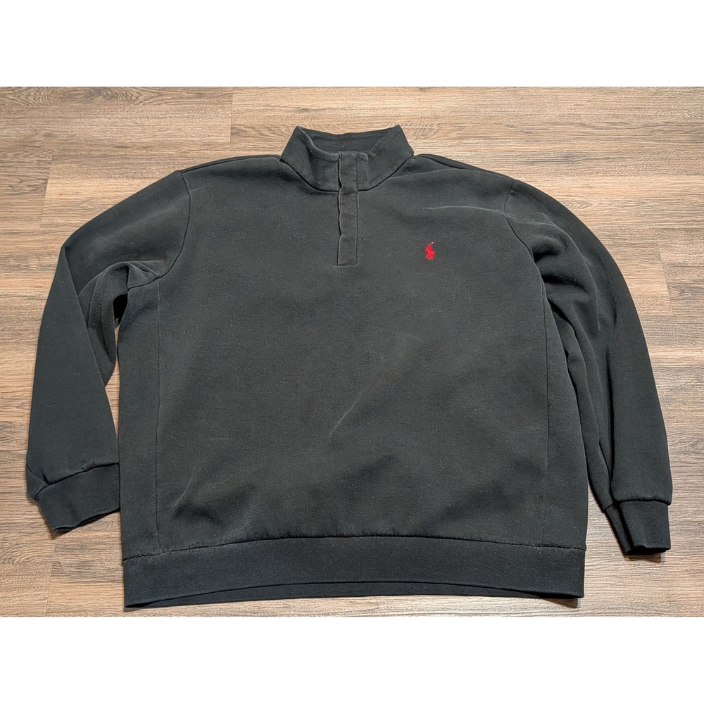 Polo‎ Ralph Lauren Performance Mens XXL Black Quarter Snap Pullover Sweatshirt